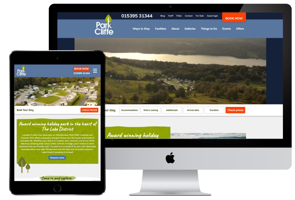 Park Cliffe Lake District holiday park website