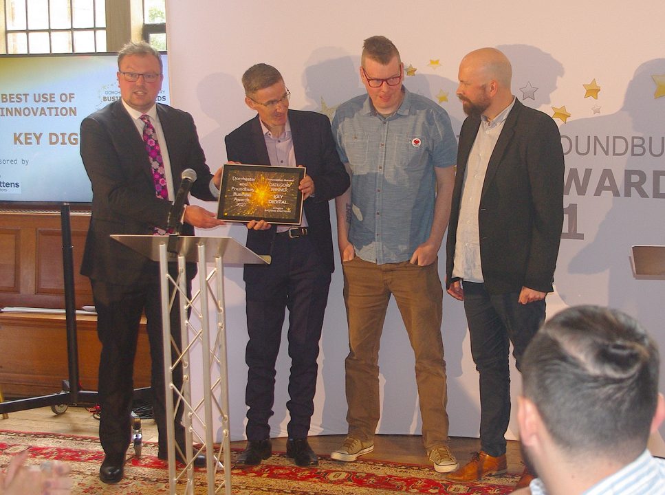 key digital win innovation award at dorchester & Poundbury business awards 2021